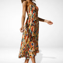 Yamy | Vestido midi estampado con tirantes