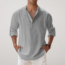 Cazel | Camisa Henley de algodón con efecto lino