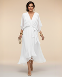Julieta | Vestido de chifon escote en v