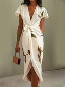 Valmare | Vestido Midi Blanco con Estampado de Hojas