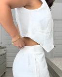 Traje informal de chaqueta sin mangas para mujer