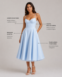 Selene | Vestido midi con capas de tul y bolsillos secretos.