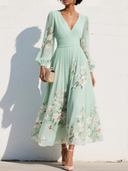 Valmare | Vestido Verde Agua con Estampado Floral
