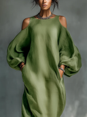 Valmare | Vestido Largo Verde Oliva