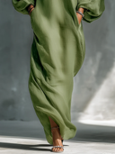 Valmare | Vestido Largo Verde Oliva