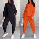 💕Conjunto de sudadera de manga larga con bajo irregular y pantalones para mujer