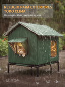 🐱🏡 -50% ! 🌿 Casa para Gatos Exterior Elevada para Todas las Estaciones – Oxford y Aluminio Térmico, Impermeable y Plegable.