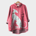 Blusa atemporal de lino estampada