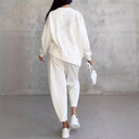 💕Conjunto de sudadera de manga larga con bajo irregular y pantalones para mujer